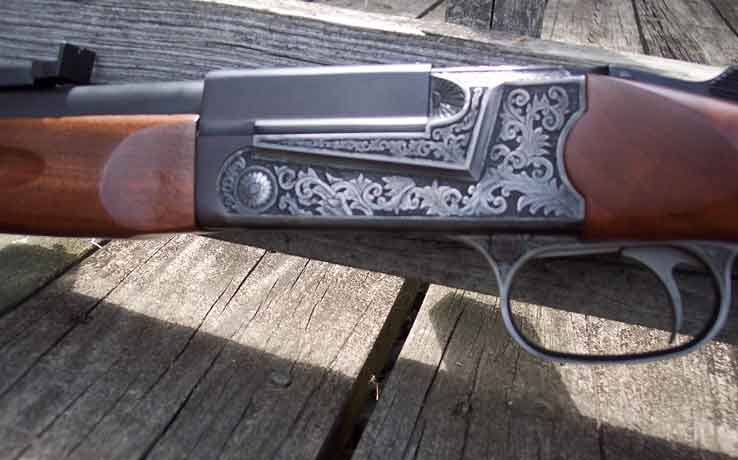 Thompson Center single shot with engraved pattern